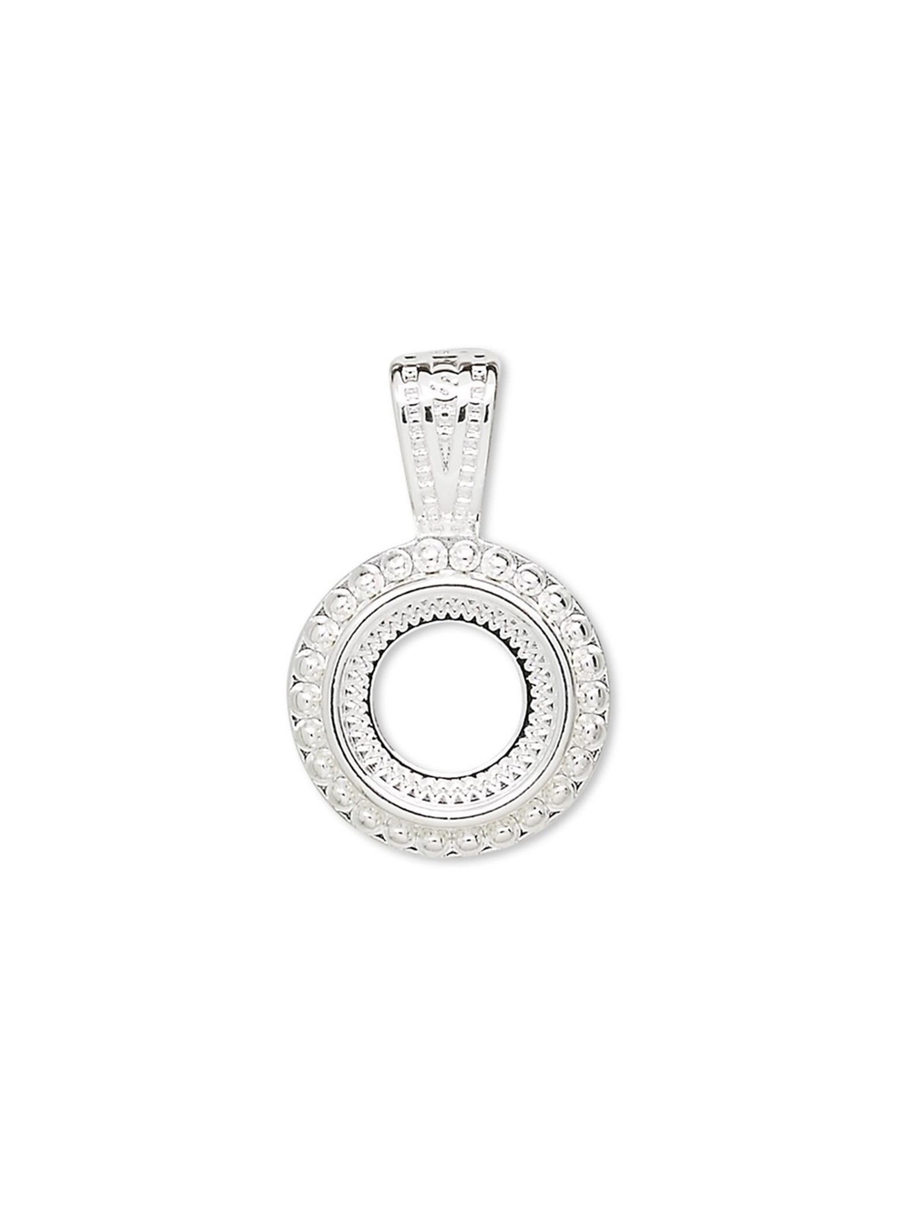 Silver Brass Rope 10mm Round Cabochon Pendant Setting